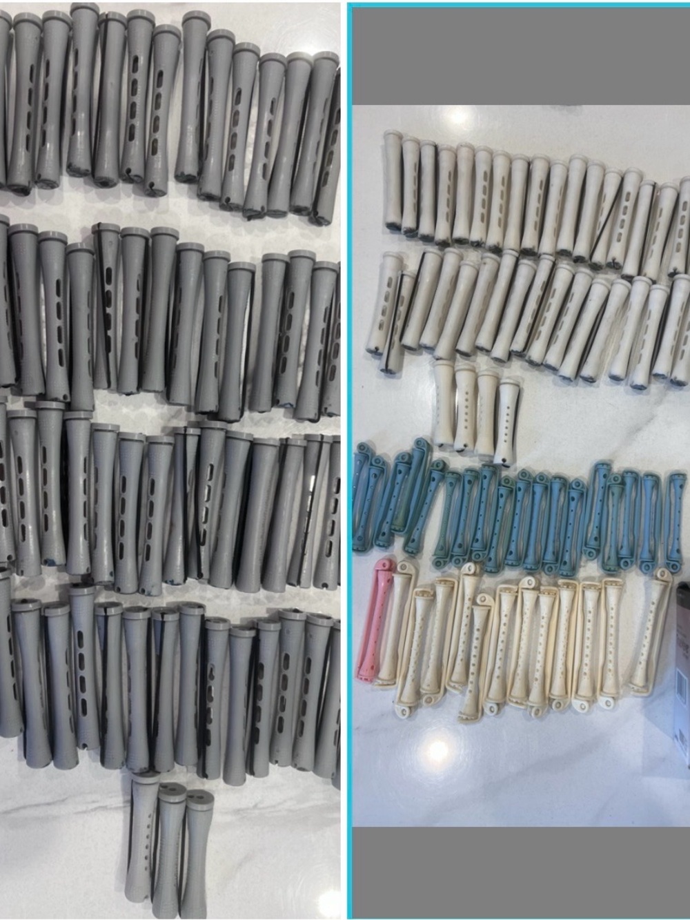 Vintage Lot of 154 Plastic Assorted Cold Wave Perm Rods Hair Curlers